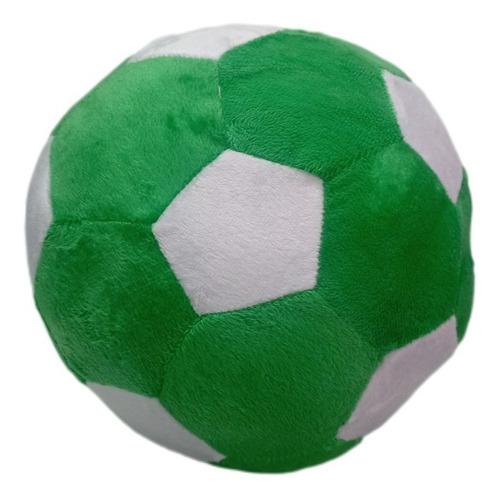 Cojín Balón De Futbol De Peluche Verde Y Blanco