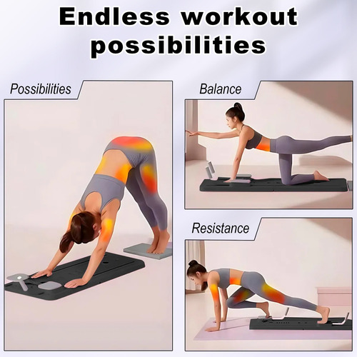 Tabla Abdominal Multifunción Plank Trainer Rodillo Plegables Negro