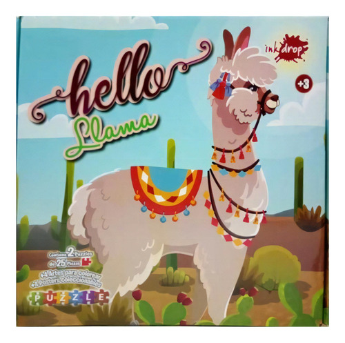 Rompecabezas Llamas Y Cactus X 2 Puzzle Infantil