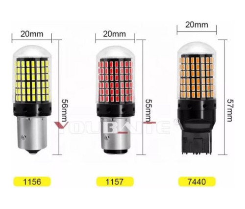 Bombillo Led T20 Muela Grand , 1156 1157  7440 W21w 7443 Par