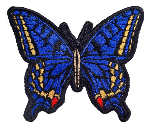 Parche Bordado Termoadhesivo: Mariposa Azul