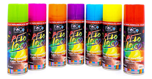 Pack 6 Spray Para Pelo Pintura Color Temporal 185ml