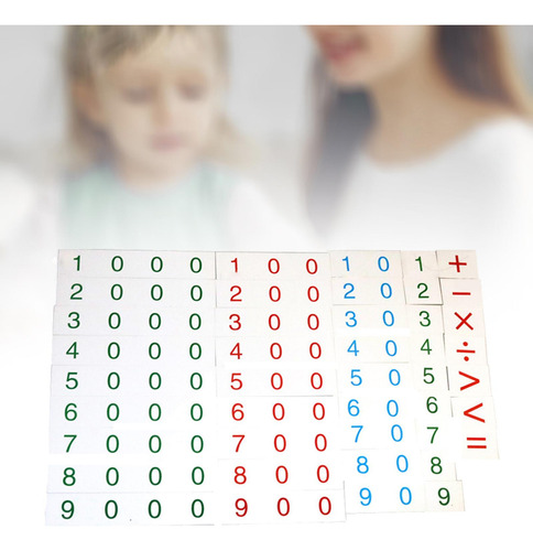 Tarjetas De Números Montessori 1-9000 Multiplicación Resta