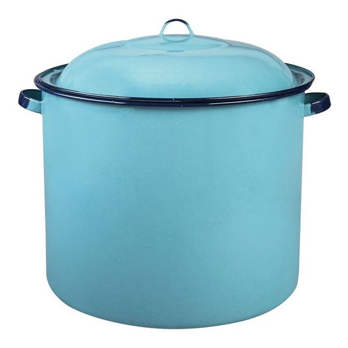 Olla Recta Con Orejas 42cm 47l Azul Turquesa 2 Pzs Cinsa