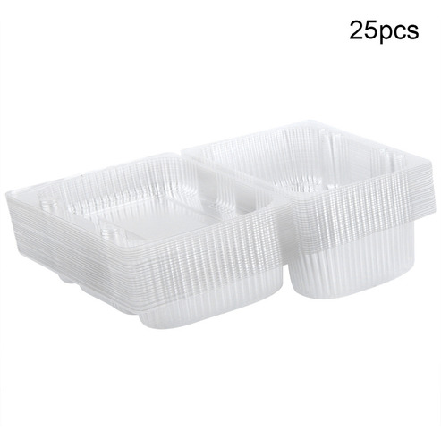 Envase Desechable De Plástico Para Pan Con Bisagras, 25 Unid