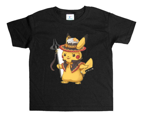 Remera Negra Niños Pokemon R17