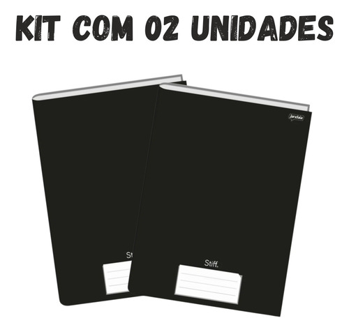 Caderno Universitario Brochurão 96f Stiff Preto Cd C/02un