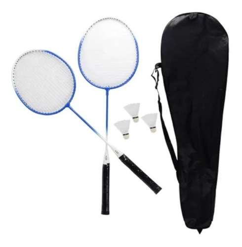 Kit Badminton Com 2 Raquetes E 3 Volantes Pista E Campo