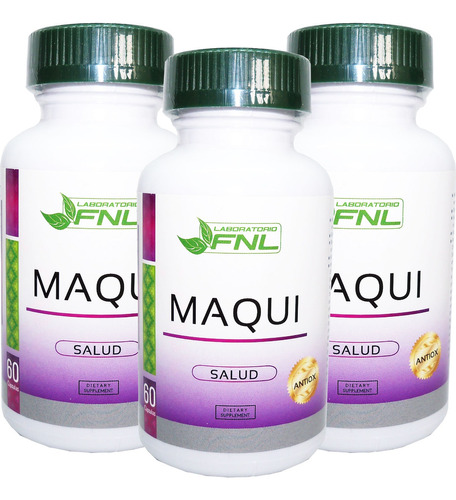 3x Maqui Fnl 60 Cap 500mg Super Alimento Fruta Antioxidantes