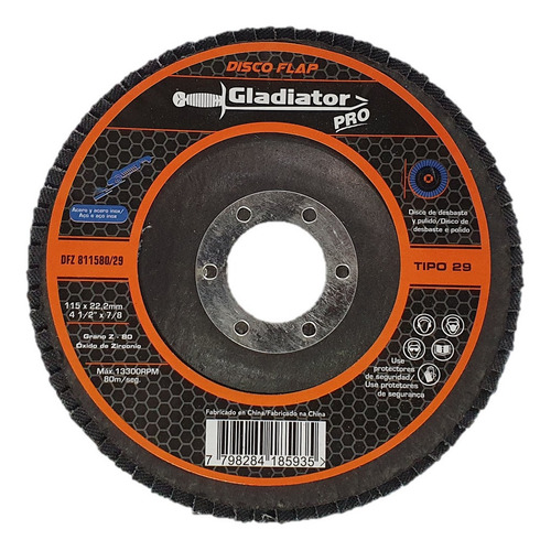 Imagen 2 de 4 de Paq. 20 Piezas Disco Laminado (flap) Gladiator Pro Grano 80