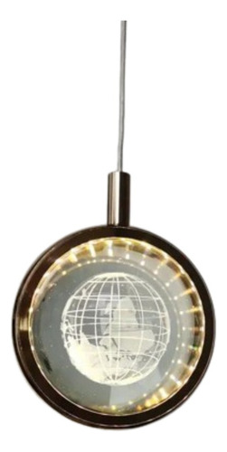 Lustre Teto Luminária Pendente Globo Terrestre Planeta Preto 110v/220v