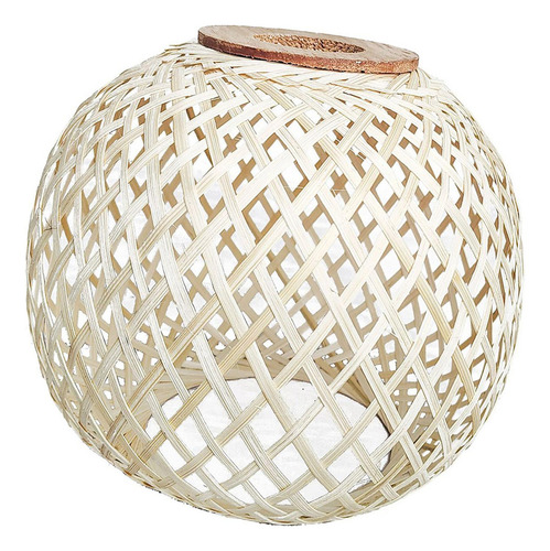 Bambu Tecido Pingente Lâmpada Sombra Retro Lustre Luz Capa