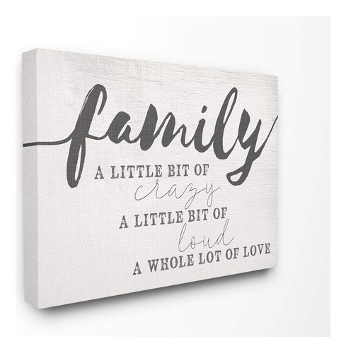 Stupell Industries Family Crazy Loud Love Inspirational Word