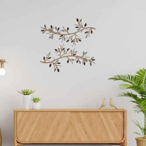 Arte De Parede De Metal, Decoração De Galhos De Oliveira E F