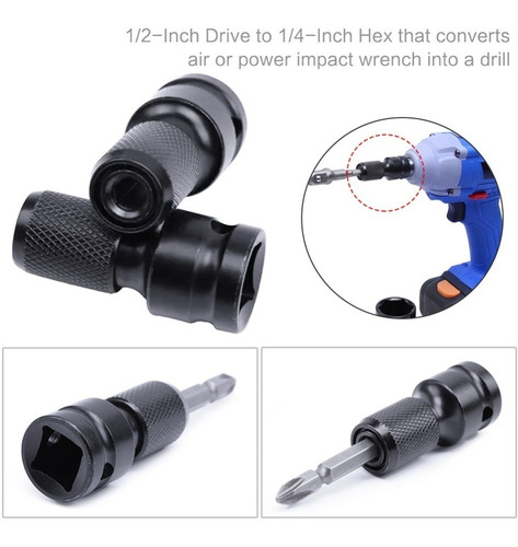 Mandril Adaptador Para Llave Impacto 1/2 A 1/4 Hexag Guiller