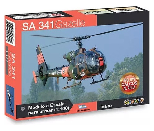 Sa 341 Gazelle Maqueta Para Armar Helicóptero 1:100 Modelex