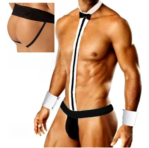 Conjunto Mayordomo Sexy Con Tiradores Lencería Sexy Ms113