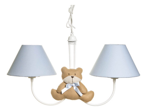 Lustre 2l Simples Com 2 Ursos Com Laço Quarto Bebê Infantil