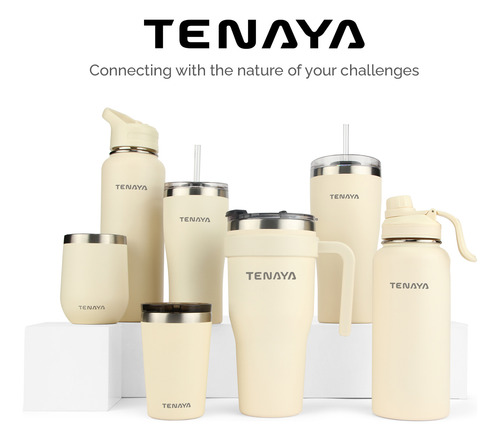Vaso Tenaya Acero Inoxidable 600ml Tapa A Prueba Derrames, C