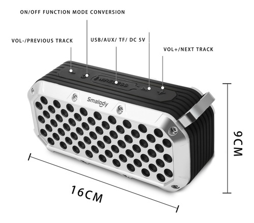 Smalody Sl-15 Protable Bluetooth 5.0 Alto-falante Ipx6 Imper