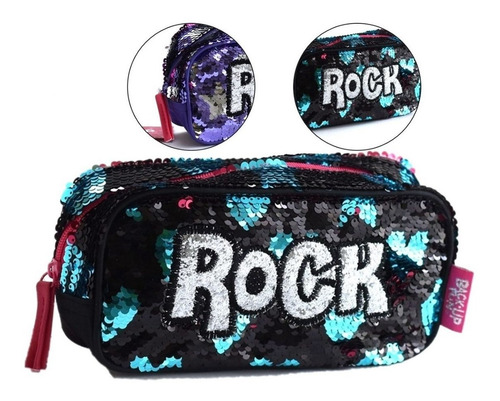 Cartuchera Corazones Lentejuelas Rock 83782 Cuotas