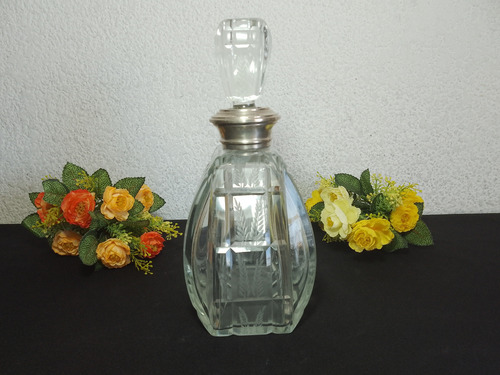 Botellon Whisky Virola Plata 925 - Decoracion Transparente (Usado)