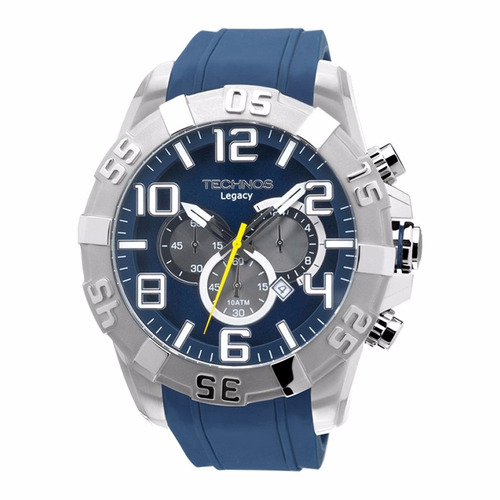 Relógio Masculino Technos Os20hp/8a Legacy Cronógrafo Azul