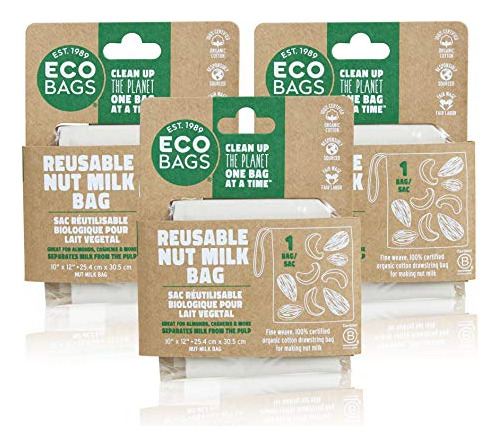Ecobags Bolsas De Leche 100% Algodón Orgánico, Reutilizables