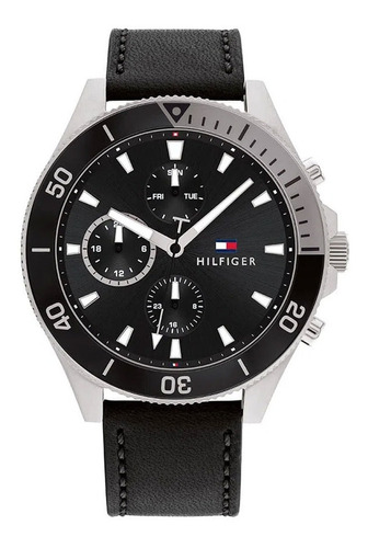 Reloj Tommy Hilfiger Larson 1791984 Hombre Cuero Negro