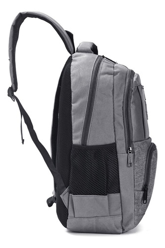 Mochila Gris Portanotebook Urban Mode 19 PuLG Wanderlust Diseño De La Tela Lisa Con Texto