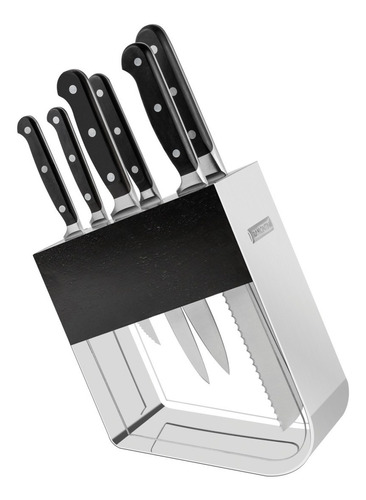 Juego Cuchillos Century Tramontina Taco Acero Inox 7 Pz Cuot