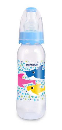 Mamadeira Baby Shark Ortodôntica 240ml Babygo Azul 1407