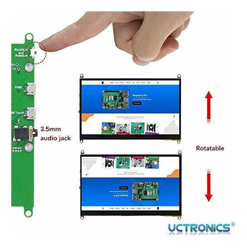 Monitor Uctronics Raspberry Pi Pantalla Tactil Ips 7