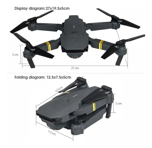 Câmera HD Drone E998 Pro de 50 metros e 720mp para iniciantes