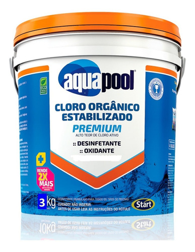 Aquapool Cloro Organico Estabilizado Premium 3kg Start