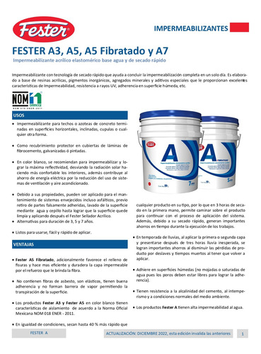 Fester Elastomérico Rojo A3 Impermeabilizante 4l