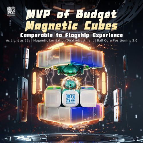 Cubo 3x3 Moyu Rs3m V5 2023 Con Soporte De Exhibición Color De La Estructura