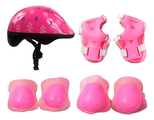 Kit Proteção Rosa Skate Patins Bike Long Capacete Dm