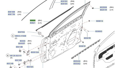 Moldura Exterior Puerta Del Dch Original Nissan Sentra 12-20