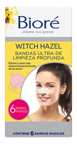 Biore Bandas Witch Hazel Ultra Limpieza Profunda Nariz 6un