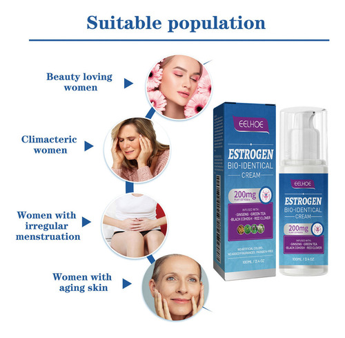 2025 2pcs Crema Progesterona Y Progesterona For Mujer, Sin