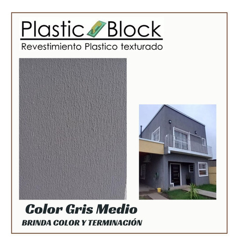 Revestimientos 15kg Texturados Plastic Block Llana Gris Medio