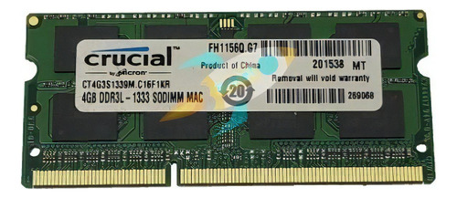 Memória RAM Memory for Mac  4GB 1 Crucial CT4G3S1339M