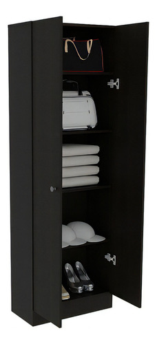 Closet 2 Puertas Home Mutiusos Rta Wengue Color Marrón oscuro