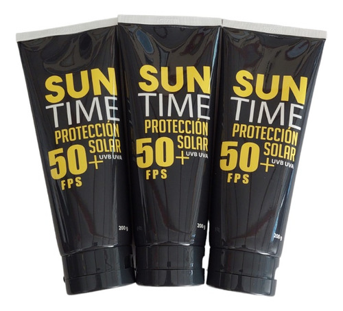 Kit 3 Unid Protector Solar Suntime Fps 50+ Uvb, Uva, 200 Grs