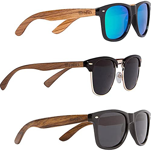 Gafas De Sol De Madera De Nogal Y Zebrano Woodies Con L