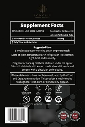 Imagen 5 de 6 de Suplemento Vitamina B3 Suplemento Nmn - Polvo De Mononucleó