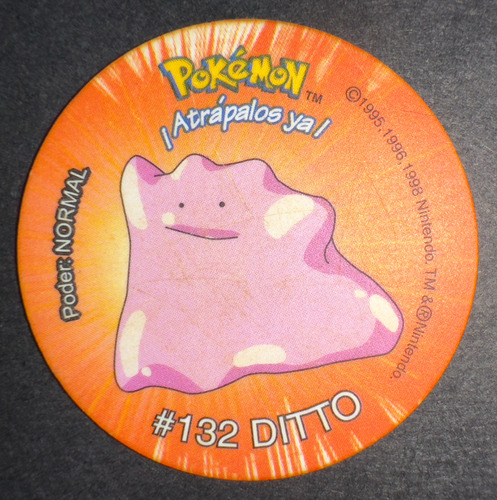 Taps 2 Pokemon De Frito Lay - #132 Ditto - 1999 Original