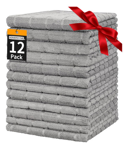 Toallas De Gimnasio Paquete De 12 - 25x15 Pulgadas Gris