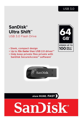 Sandisk Pendrive Usb Ultra Shift 3.0 - 64gb  